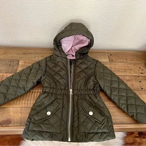 EUC Hunter Green Toddler Girl’s Puffer Jacket Size 2t